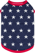 Fitwarm Patriotic Star Dog Shirt for 4th of July, Memorial Day, Independence Day, Holiday Dog Clothes for Small Dogs Boy Girl, Pet Cat Outfit, 100% Breathable Cotton, Red, Navy Blue, White, XXL