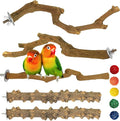 kathson 5pcs Natural Parrot Perch for Cage Wooden Bird Perches Grape Bird Stick Parakeet Climbing Standing Branches Toy Chewable Cage Accessories for Small Budgies Cockatiels Lovebirds Budgies