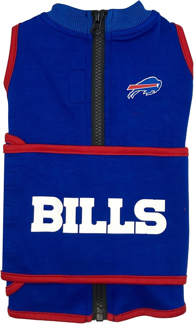 NFL Buffalo Bills Dog Anxiety Shirt Calming Soothing Solution Vest, for Dogs & Cats with Anxiety, Fears, Fireworks, Loud Noises, Dark, Lonely Keeps Dogs Calm and Feeling Safe, Relaxing Jacket, Medium