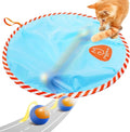 Migipaws Interactive Cat Ball Toy Set, Fun Tracker, Glowing Chase Ball with MystiChaser Pouch, Fluffy Tail, A Small Mice(Blue)