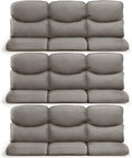 9-Piece Outdoor Patio Cushion Set - Fade & Water Resistant with Removable Olefin Cover, 22x24x4 Inch Memory Foam Cushions for Wicker Sectional Sofa – Grey/Crescent