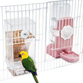 No Mess Bird Feeder Water Dispenser Set, Parakeet Cage Accessories, Bird Feeder and Waterers in Cage for Cockatiels, Finches, Lovebirds, Budgies, Canaries