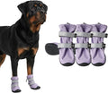 Spark Paws Dog Shoes, Waterproof Dog Boots for Medium to Large Dogs, Non Slip, Breathable Dog Booties and Paw Protectors - 4PCS Doggie Hiking Boots with Reflective Straps - Lilac - Size 7