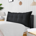Large Bolster Reading Pillow King Backrest Positioning Support Pillow Daybed Cushion Headboard Pillows for Bed Bunk Sofa with Removable Cover, Black, 76x3x20 Inch
