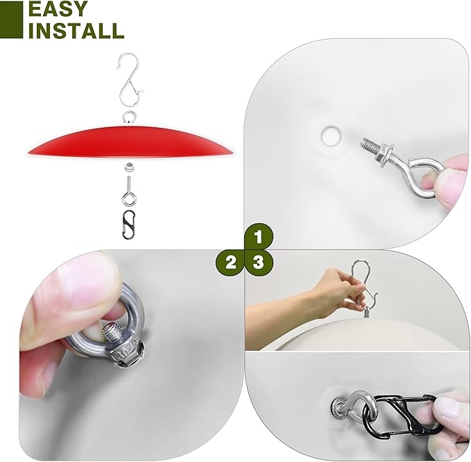 13" Bird Feeder Rain Cover,Bird House Dome Baffle,Hummingbird Feeder Guard for Shepherd's Hook Outdoors, (Bright Red), 4Pack