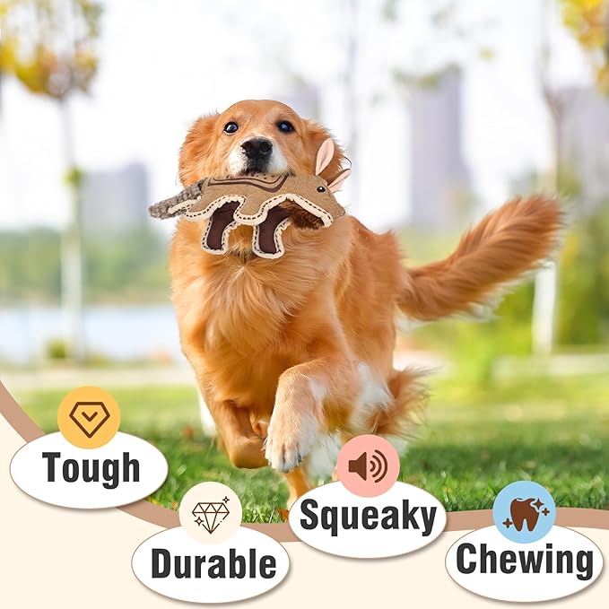 Tough Durable Squeaky Dog Toys for chewers Interactive to Keep Them Busy, Funny Tug of War Dogs Toy for Small Medium Large Cute Birthday Gift (Armadillo)