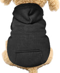 Jecikelon Winter Dog Hoodie Sweatshirts with Pockets Warm Dog Clothes for Small Dogs Chihuahua Coat Clothing Puppy Cat Custume (Black, Small)