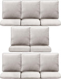 8-Piece Outdoor Patio Cushion Set - Fade & Water Resistant with Removable Olefin Cover, 22x24x4 Inch Memory Foam Cushions for Wicker Sectional Sofa – Beige/Regular