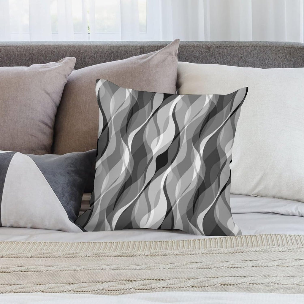 Grey Throw Pillow Covers Modern Abstract Black and Grey Striped Decorations for Bedroom Living Room Farmhouse Sofa Pillows Bed Couch 20x20 Inch