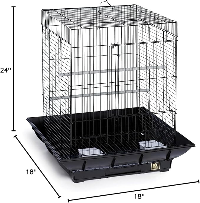 Mountain Majesty Clean Life Bird Cage with Spacious Interior, Durable Build, Easy-to-Clean Features, and Secure Design for Birds' Comfort Black