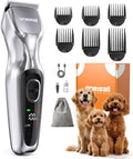 oneisall Dog Clippers for Grooming Thick Hair, Low Noise Cordless Dog Shavers, 2-Speed Pet Hair Trimmer Grooming Kit for Home Groomer