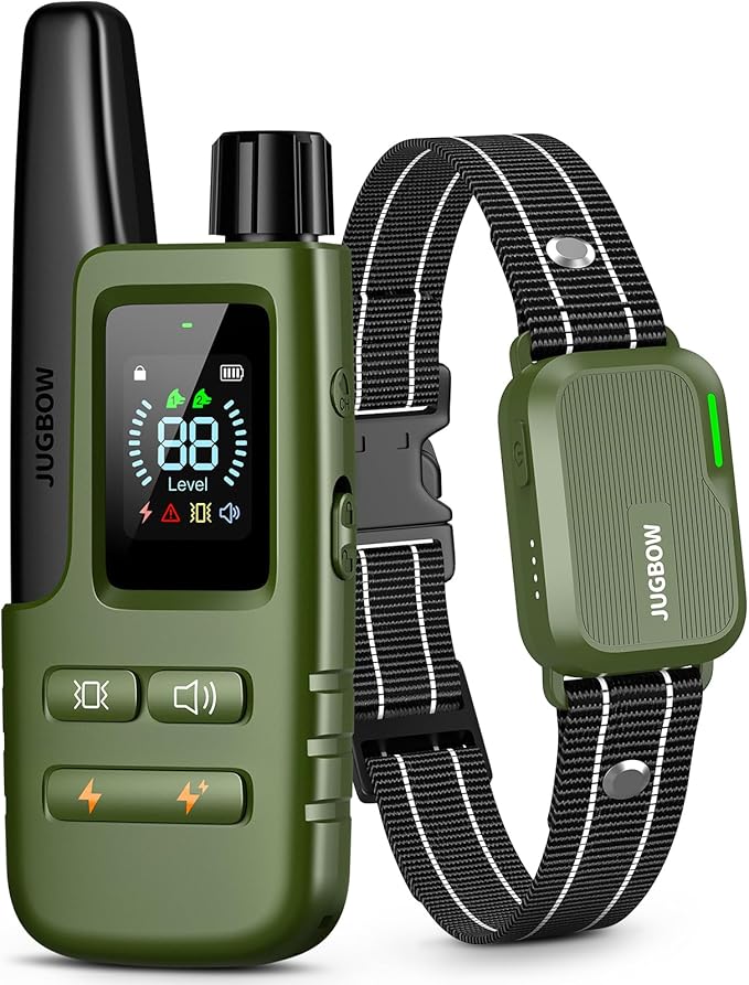 Jugbow Dog Shock Collar - 4500FT Dog Training Collar with Remote, IPX8 Waterproof Electric Dog Collar with 4 Training Modes, Security Lock, Rechargeable eCollar for 10-120lbs Small Medium Large Dogs
