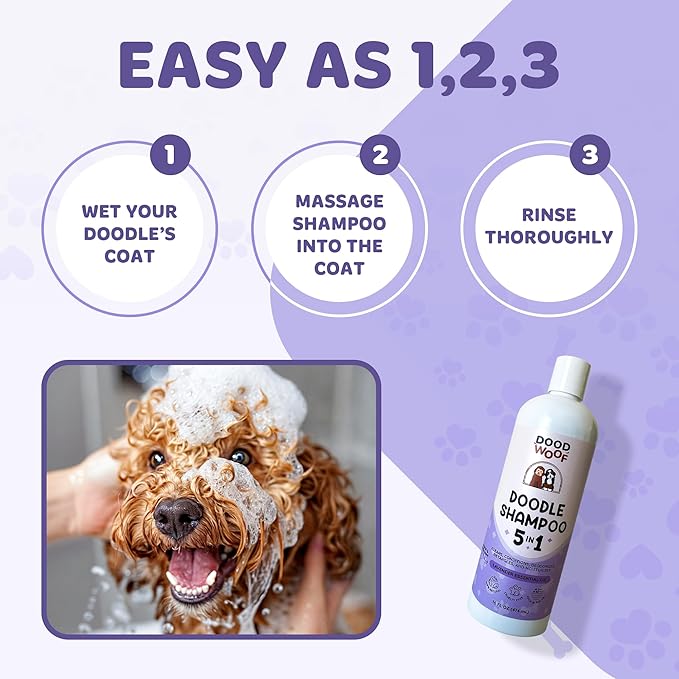 Dog Shampoo and Conditioner for Doodle - All Natural Dog Shampoo for Smelly Dogs, Sensitive Skin Pet Shampoo for Dogs, Goldendoodle, Doodles, Poodle, Puppy Shampoo and Conditioner - Dog Soap