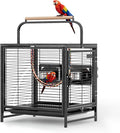 VINGLI Bird Cage, 25 inch Wrought Iron Bird Travel Carrier, Cage with Handle for Parakeets, Parrot, Lovebirds, Finches, Small/Medium Birds