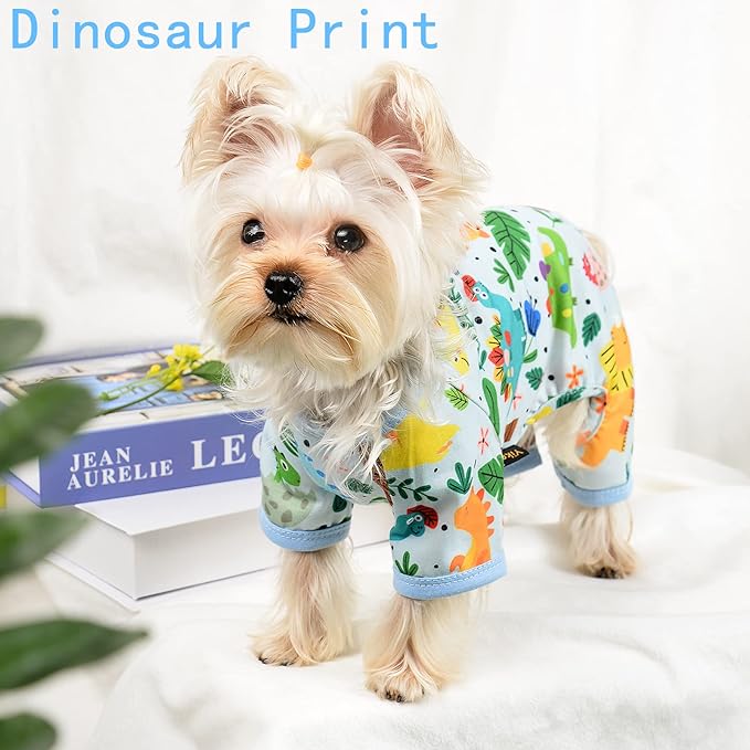 Dog Pajamas for Small Dogs Boy Girl, Dog Clothes Tiny Chihuahua Yorkie Spring Summer Shirt, Cute Puppy Outfit Pjs Jumpsuit Cat Onesie Apparel Pet Clothes