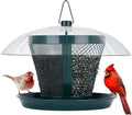 Kingsyard Bird Feeder for Outside, Dual-Use Metal Mesh Wild Bird Feeder with Weatherproof Dome Dual, 2.5 lbs Seed Capacity for Finch Cardinal