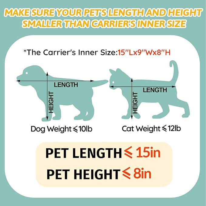 Petskd Pet Carrier 17x11x9.5 Alaska Airline Approved,Pet Travel Carrier Bag for Small Cats and Dogs, Soft Dog Carrier for 1-10 LBS Pets,Dog Cat Carrier with Safety Lock Zipper(Grey)