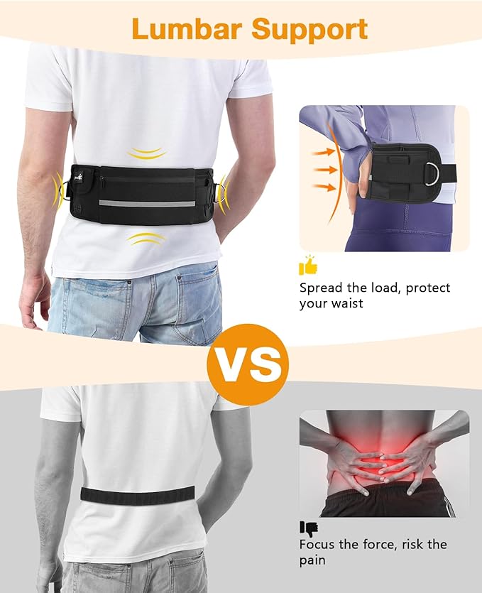 Pecute Dog Leash Hands Free with Pouch, Waist Belt Fanny Pack with Soft Pads, Dual Handles and Durable Bungee for Walking, Dog Seat Belt, Hiking, Running, Training, Orange(Up to 180lbs)