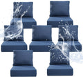 6" Thicker Outdoor Chair Cushion 7 Sets - 24" *24" *6" Waterproof Patio Furniture Cushions with Removable Cover, 28D High Density Sponge Filling Thicken Outdoor Patio Cushions - Blue