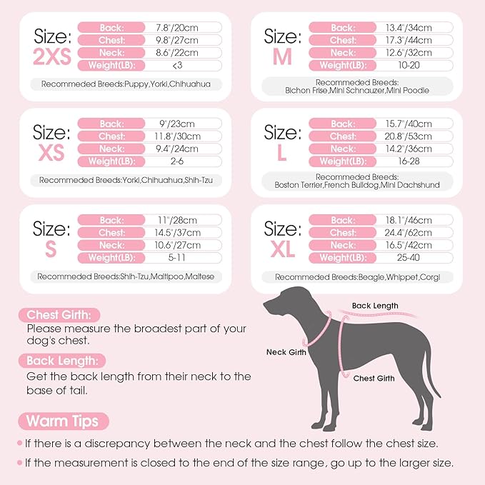 Dog Sweater Dress Plaid Knitwear for Small Medium Dogs Warm Puppy Pet Turtleneck Stretch Pullover Cute Fall Winter Vest Clothes with Leash Hole for Christmas (Pink, 2XL)