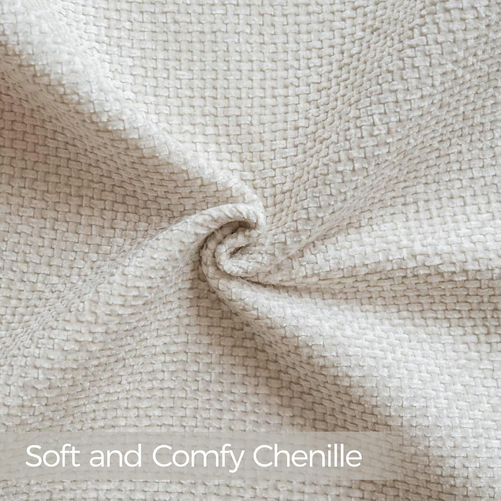 a moment Ivory Chenille Throw Pillow Covers 22x22 Inch Pack of 2 Modern Decorative Throw Pillow Covers Farmhouse Cross Covers Home Decor for Sofa Bedroom Living Room