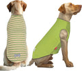 KYEESE 2Pack Dog Shirts Striped T Shirt for Large Dogs Lightweight Clothes Sleeveless Vest Cotton Tank Top, XXX-Large,Green+Striped