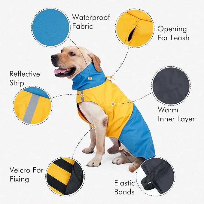 Windproof Dog Winter Jackets - Outdoor Coats for Cold Weather & Rain, Waterproof with Leash Hole, by XXS