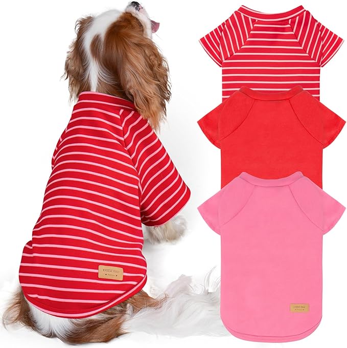 KYEESE 3Pack Dog Sweater Pet Coat with Sleeves Soft Dogs Sweatshirt Stretchy Dog Sweaters for Small Dogs Girl Comfy Cat Clothes Pullover Puppy Fleece Sweater Lightweight Cat Sweaters for Cold Weather