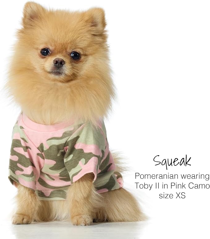 Toby II - The Perfect Tee, 3 Pack Short Sleeve Pet T-Shirt 100% Organic Cotton Tees Clothes for Small, Medium, Large Dogs, Pink Camo, XX-Large
