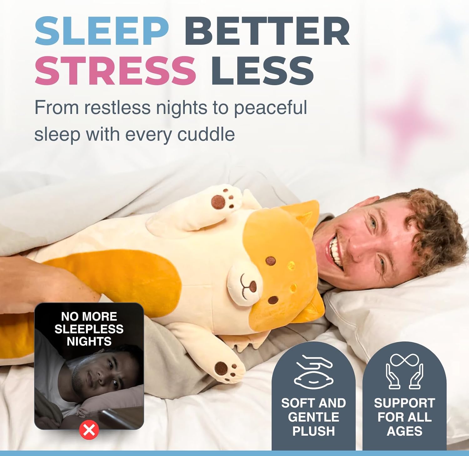 Fox Plush Body Pillow for Kids | Long Stuffed Animal Cuddle Pillow | Soft, Cute Hugging Toy | Plushie Gift for Girls & Boys | Long Plush Body Pillow for Sleep & Comfort | Small, 23 Inches