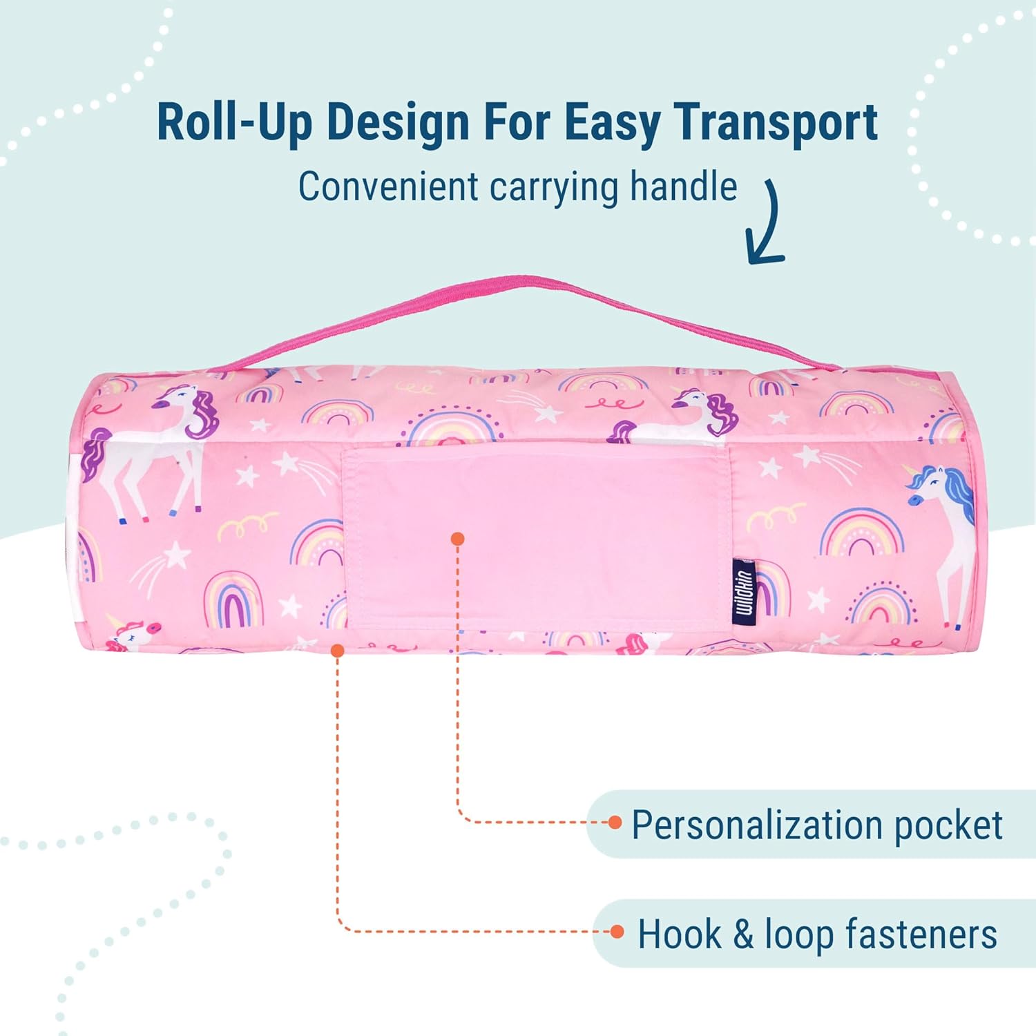 Wildkin 43-inch Kids Nap Mat – Soft Microfiber Toddler Sleeping Mat with Pillow