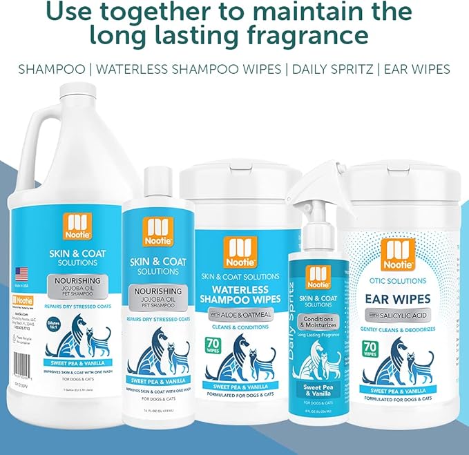 Nootie - Pet Shampoo for Sensitive Skin - Revitalizes Dry Skin & Coat - Natural Ingredients - Gentle Dog Shampoo - Cleans & Conditions