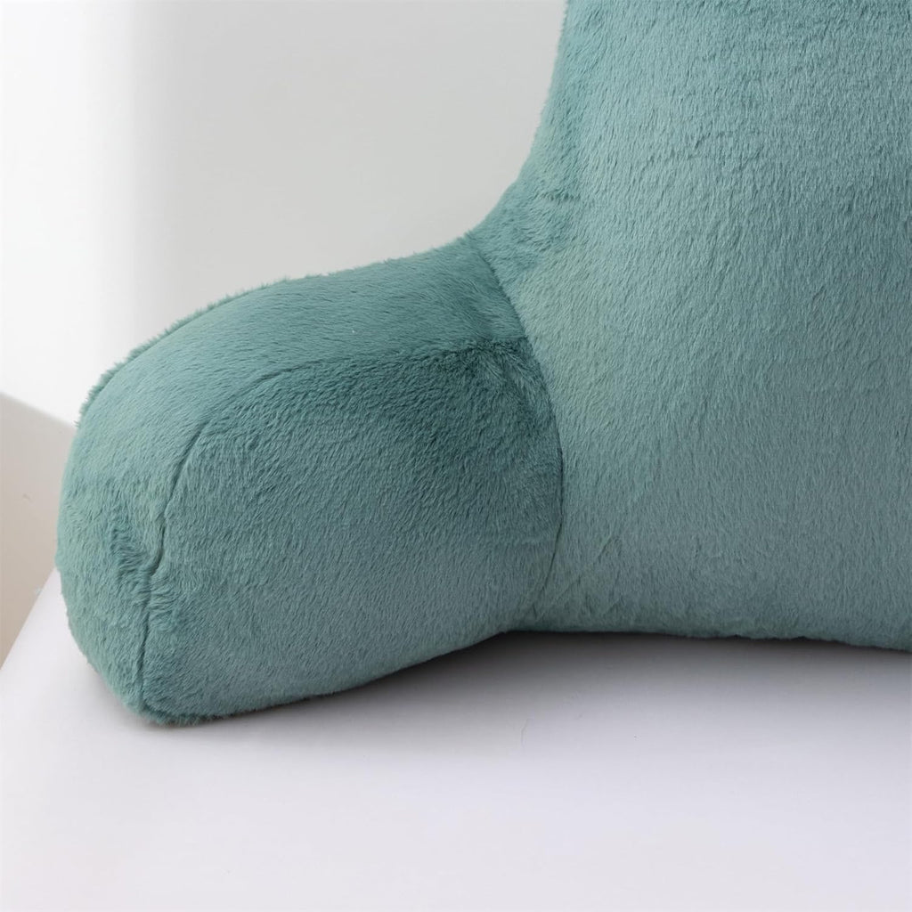 Aimuan Reading Pillow Bed Rest Wedge Adult Backrest Pillow with Arms Sitting in Bed Cushion Incline Rest Sleeping Pillow for Watching TV/Gaming/Relaxing, Green Standard