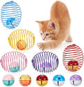 Jecery 5 Pcs Cat Spring Balls Stretchable Springs Toys Rolling Balls Colorful Playful Coils Interactive Spring Action Toy Caged Rats for Kitten Cat Pet Supplies Indoor (Bell,Multicolor)