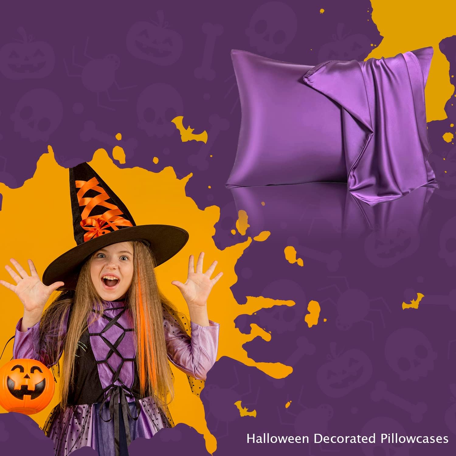 Mulberry Silk Pillowcase for Hair and Skin,Standard Size Cooling Silk Pillow Case with Hidden Zipper,Allergen Proof Dual Sides Soft Breathable Smooth Silk Pillow Cover for Women(Standard,Purple)