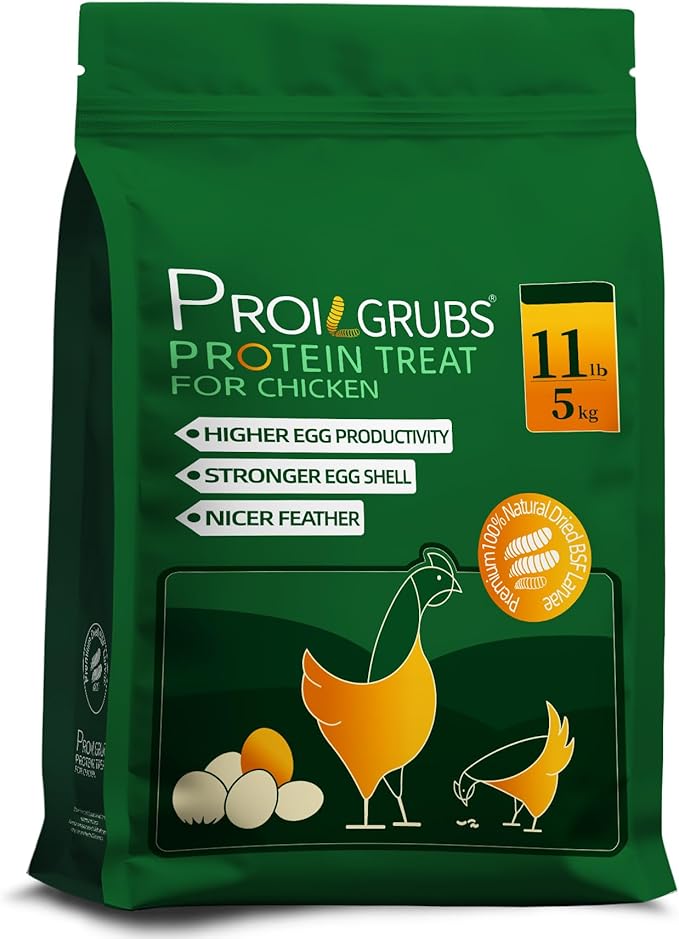 PROILGRUBS 11 LBS Protein Treat for Chickens All Natural Dried Black Soldier Fly Larvae Treats, Dried Meal Worms for Chickens, Hens, Birds