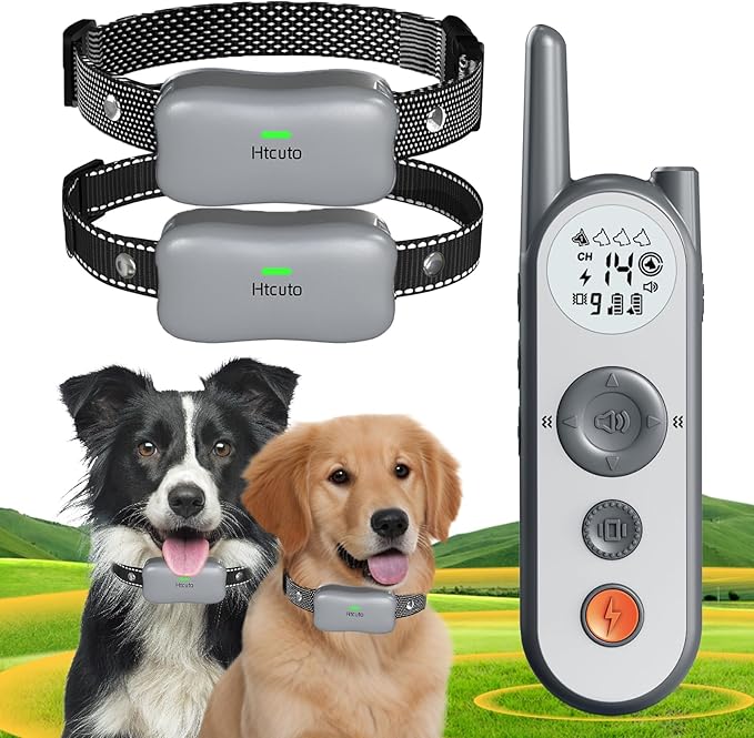Wireless Dog Fence System for 2 Dogs Electric Wireless Fence for Dogs with 2 Collars 856 Acre Outdoor Boundary Portable Safe Pet Containment System Large Medium Dogs Training Collar with Remote