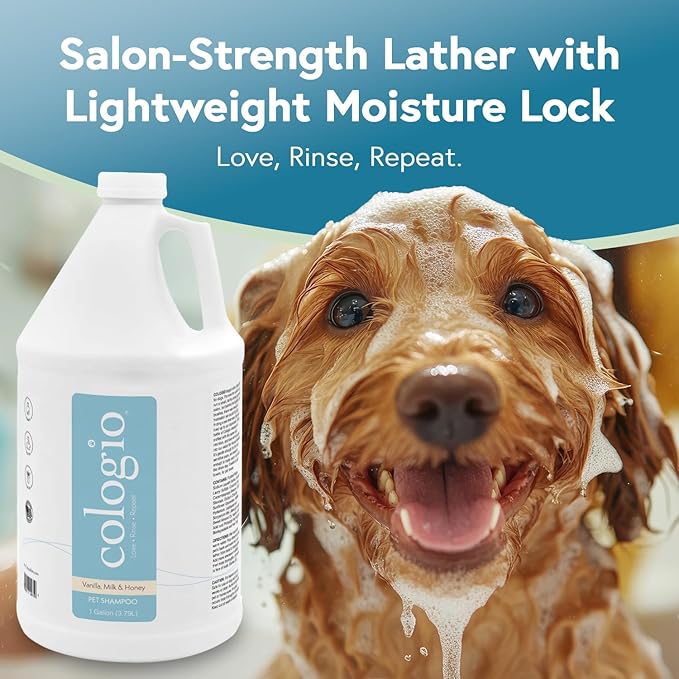Dog Shampoo with Manuka Honey – Odor Eliminator & Itch Easing for Dry, Sensitive Skin – Gentle & Moisturizing Groomer-Developed Formula – Paraben-Free, Made in USA - 1 Gallon