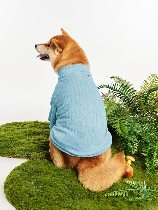 Dog Turtleneck Knitted Shirt Stretchy Pullover Sweater Winter Warm Puppy Clothes for Small Medium Dogs