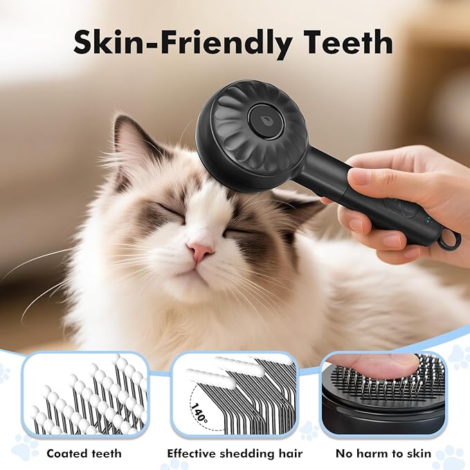 LACOKI Cat Brush, Cat Brushes for Indoor Cats Shedding, Cat Hair Grooming Brush with 2steam Modes for Short and Long Haired Pets Dogs Hair Grooming