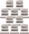 10-Piece Outdoor Patio Cushion Set - Fade & Water Resistant with Removable Olefin Cover, 22x24x4 Inch Memory Foam Cushions for Wicker Sectional Sofa – Beige/Crescent