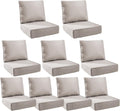 6" Thick Outdoor Cushions 24x24x6, 9-Set Deep Seat Patio Cushions with Removable Cover, Waterproof & Fade Resistant Replacement for Wicker Chair, Loveseat, Sofa - Beige