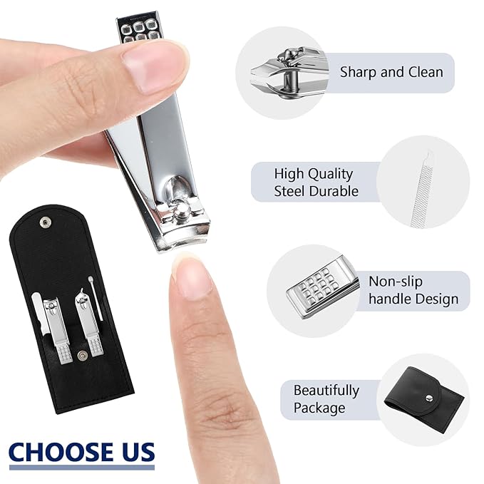 70 Set Manicure Set Bulk Professional Nail Care Kit Nail Clippers Kit Stainless Steel Pedicure Set with Travel Case Multicolor Portable Grooming Kits Gifts for Men Women (4 in 1,2.7x3.75'')