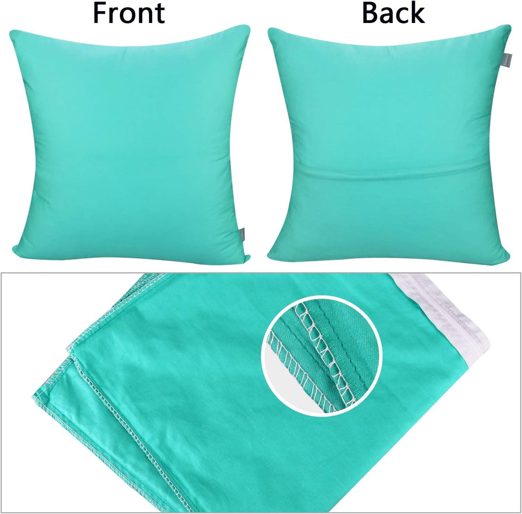 4-Pack 100% Cotton Comfortable Solid Decorative Throw Pillow Case,Thmyo Square Cushion Cover Pillowcase Sublimation Blank Pillow Covers DIY Throw Pillowcase for Sofa Bedroom(18x18 inch/ 45x45cm,Green)