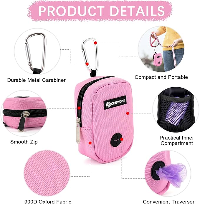 Dog Treat Pouch Dog Poop Bag Holder For Leashes, Pets Snack Container With Inner Mesh Bag, Puppy Supplies Perfect For Training And Walking - Hands Free Dog Waste Bag Dispenser -Dog Travel Accessories