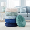 Yerliker 6 Pcs Floor Pillow Cushions 15inch Round Velvet Throw Pillows Colorful Flexible Cushions Alternative Pillows for Couch Chair Living Room Bedroom Home Office Decor(Blue Color)