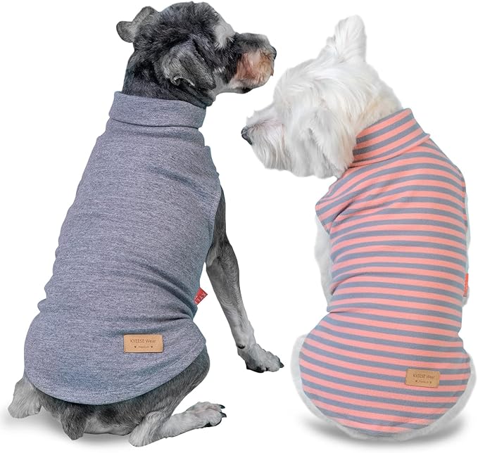 KYEESE 2Pack Dog Sweater Pullover Small Pet Sweaters Dog Sweaters for Small Dogs Girl Stretchy Pets Sweatshirt Warm Dachshund Clothes Soft Dogs Clothes Turtleneck Pet Coats