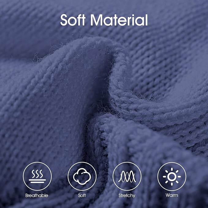 Dog Sweaters for Small Medium Large Dogs Girl, Classic Turtleneck Pet Sweater for Dogs, Thermal Doggy Winter Coat, Warm Dog Shirt Outfits, Double Knitting Collar for Outdoor Playing (Gray Blue, M)