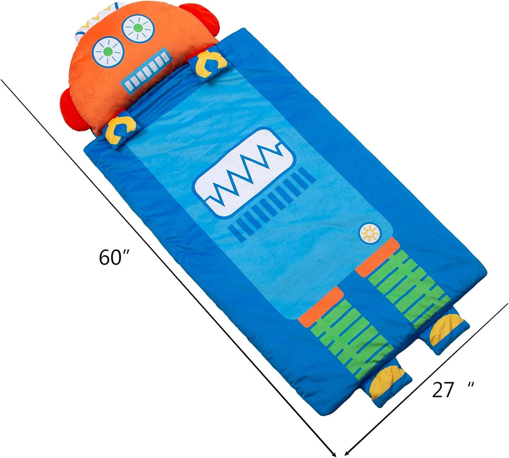 Kid's Nap Buddies Character Preschool Nap Mat, Toddler Sleeping Bag with Pillow for Daycare, Ages 3+