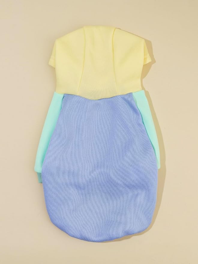 QWINEE Basic Dog Hoodie Sweatshirt Puppy Sweater Warm Cat Costumes Pet Clothes for Chihuahua Puppy Kitten Small Medium Dogs Yellow and Blue Small